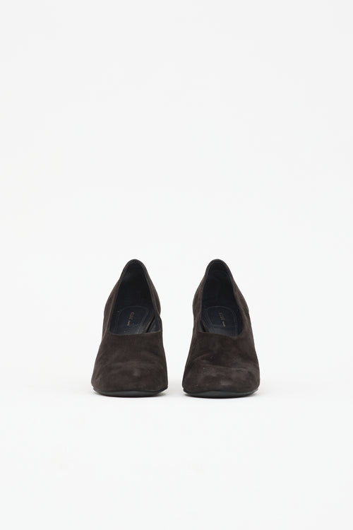 Celine Suede Rounded Toe Pump