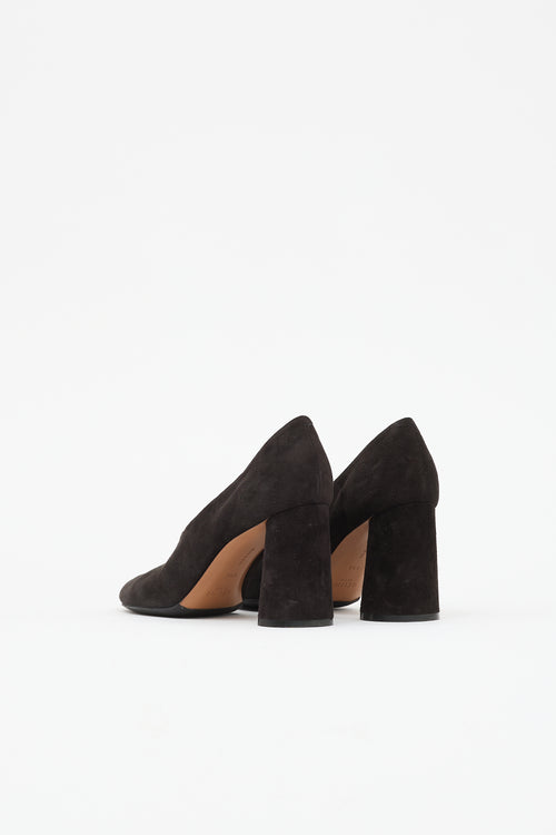 Celine Suede Rounded Toe Pump