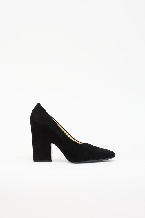 Celine Suede Block Heel Pump