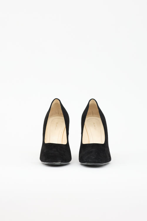 Celine Suede Block Heel Pump
