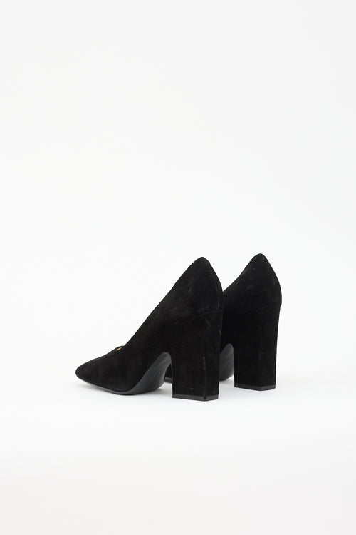 Celine Suede Block Heel Pump