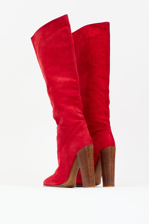 Celine Suede Knee Boot