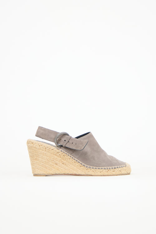Celine Suede Espadrille Wedge