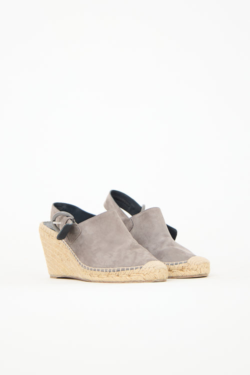 Celine Suede Espadrille Wedge