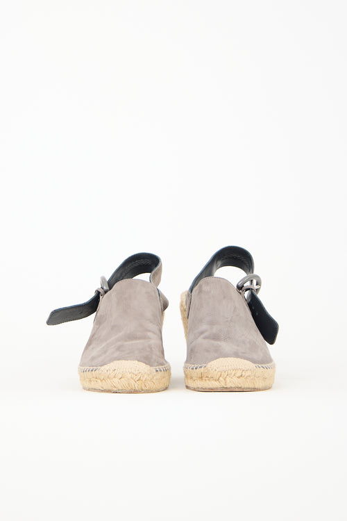 Celine Suede Espadrille Wedge