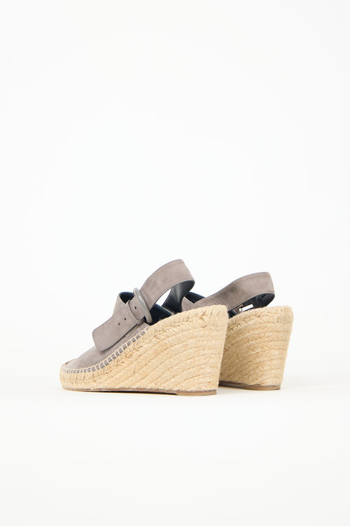 Celine Suede Espadrille Wedge
