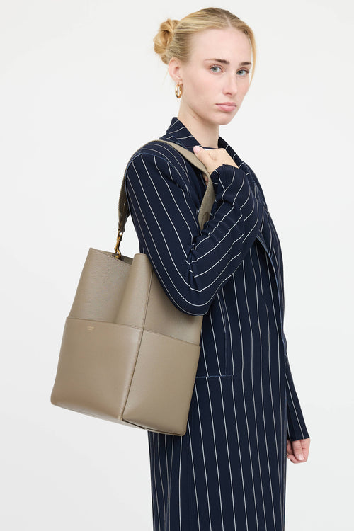 Celine 2020 Sangle Grained Bucket Bag