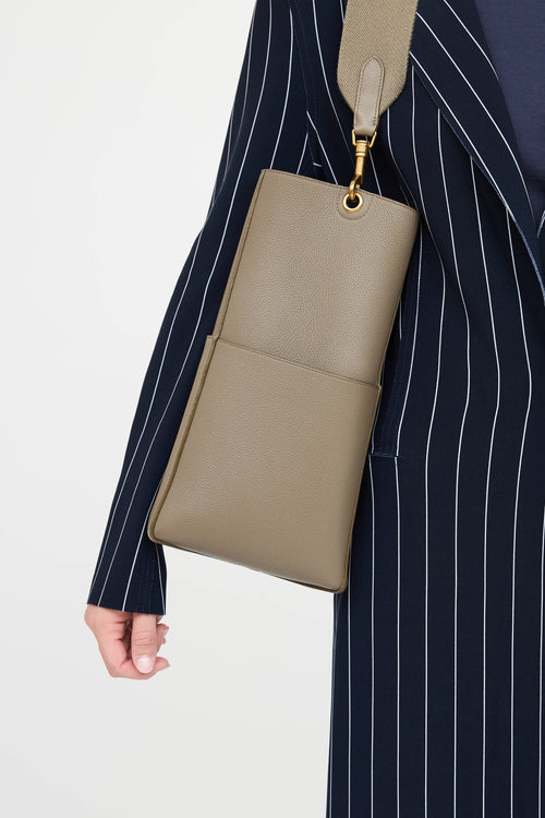 Celine 2022 Sangle Grained Bucket Bag