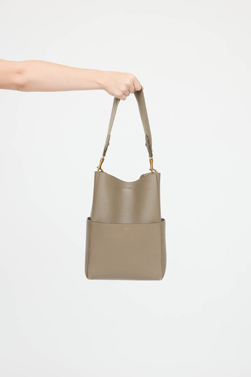 Celine 2019 Sangle Grained Bucket Bag