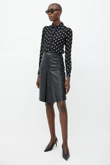Celine // Vintage Black Leather Triomphe Skirt – VSP Consignment