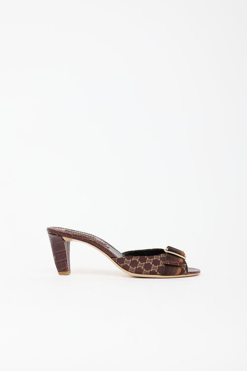 Celine Vintage Leather Triomphe Sandal