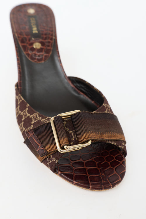 Celine Vintage Leather Triomphe Sandal