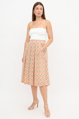 Celine Vintage Wool Floral Skirt