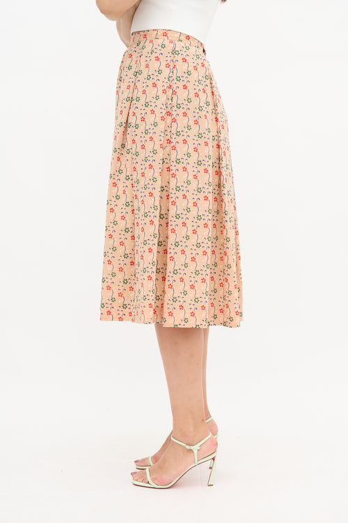 Celine Vintage Wool Floral Skirt