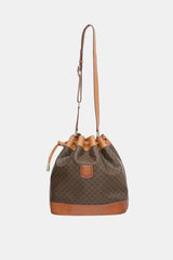 Celine Vintage Macadam & Leather Bucket Bag