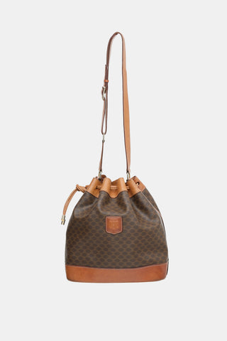 Celine Vintage Macadam & Leather Bucket Bag