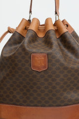 Celine Vintage Macadam & Leather Bucket Bag