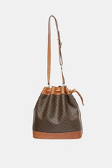 Celine Vintage Macadam & Leather Bucket Bag