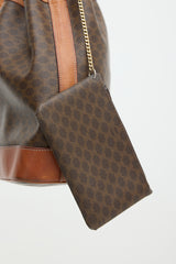 Celine Vintage Macadam & Leather Bucket Bag