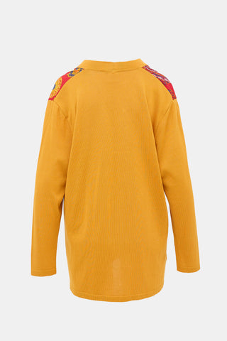 Celine Vintage Rib Knit & Silk Cardigan