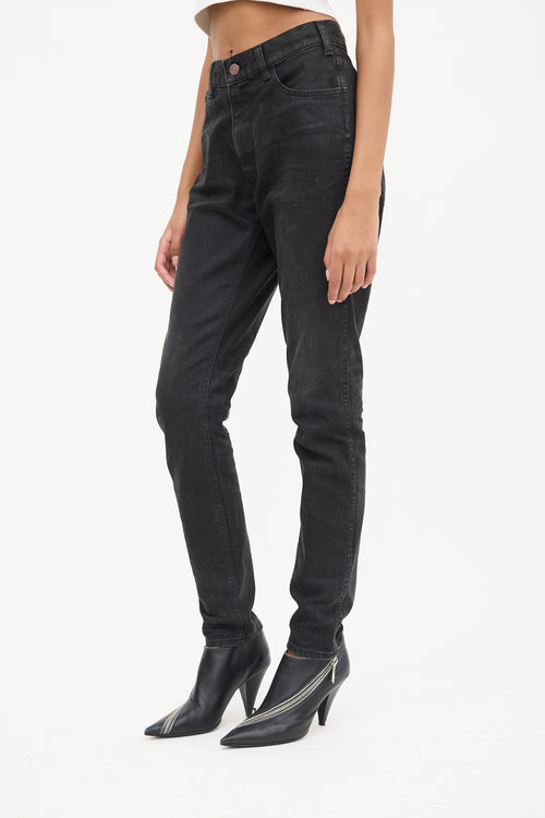 Celine Washed Black Slim Leg Jeans