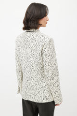 Celine White & Black Boucle Wool Blazer