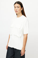 Celine White Knit Cargo T-Shirt
