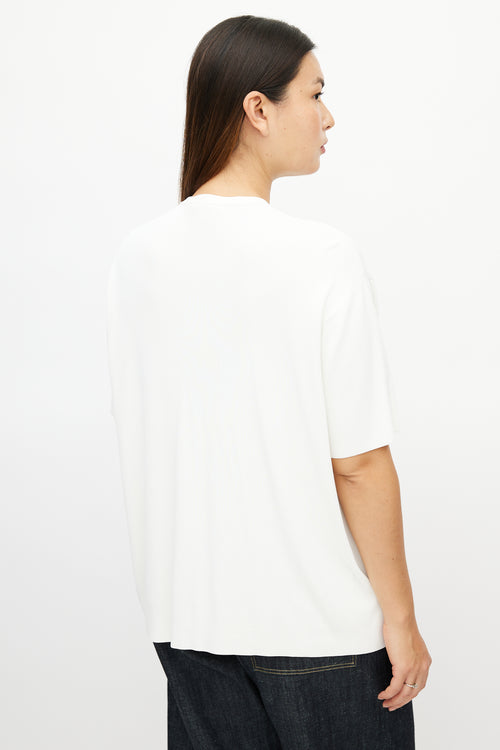 Celine White Knit Cargo T-Shirt