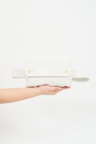 Celine 2014 White Leather Bum Bag