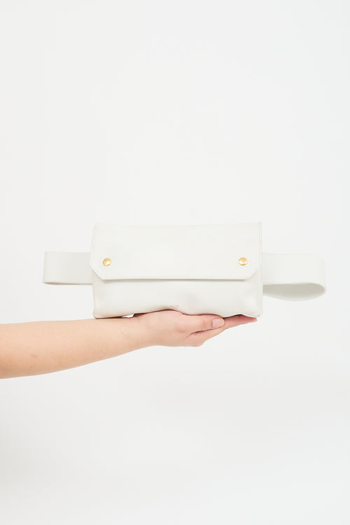 Celine 2014 White Leather Bum Bag