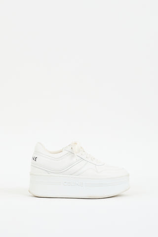 Celine White Leather Block  Sneaker