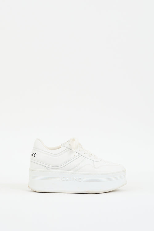 Celine White Leather Block  Sneaker