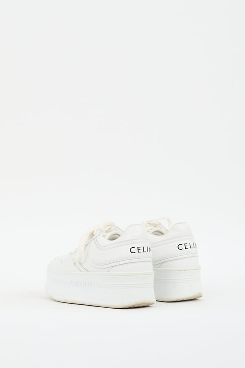 Celine White Leather Block  Sneaker