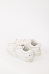 Celine White Leather Low Top Sneaker