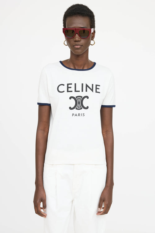 Celine Logo Ringer T-Shirt