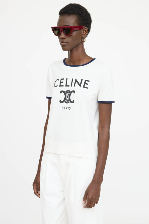 Celine Logo Ringer T-Shirt