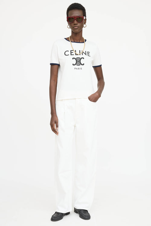 Celine Logo Ringer T-Shirt