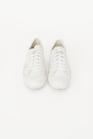 Celine White Canvas Plimsoll Sneaker