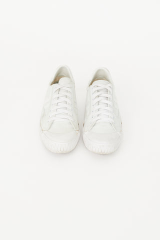 Celine White Canvas Plimsoll Sneaker