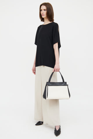 Celine Black & White Leather Edge Bag