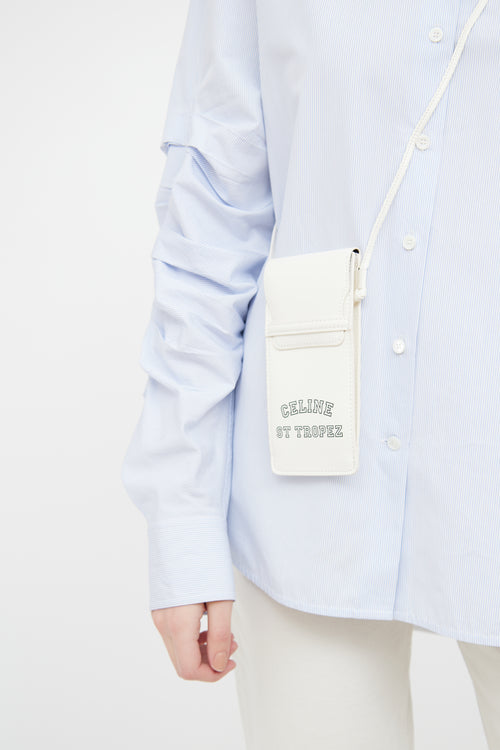 Celine White St Tropez Phone Sling Pouch