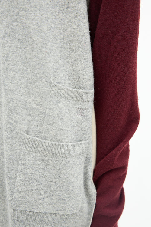 Celine Wool Colour Block Cardigan