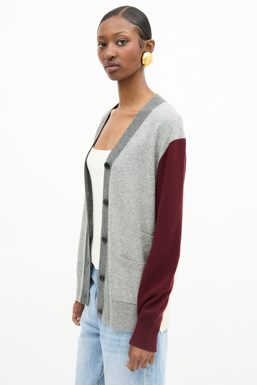 Celine Wool Colour Block Cardigan