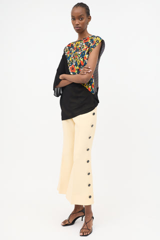 Celine SS 2015 Wool & Silk Button Crop Trouser