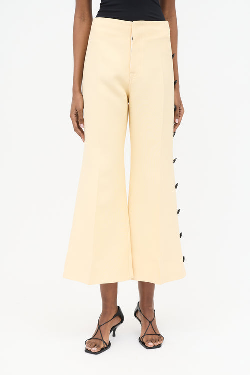 Celine SS 2015 Wool & Silk Button Crop Trouser