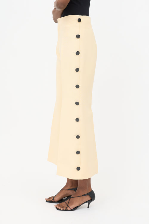 Celine SS 2015 Wool & Silk Button Crop Trouser