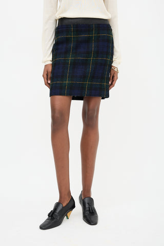 Celine Wool Tartan Mini Skirt
