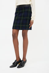 Celine Wool Tartan Mini Skirt