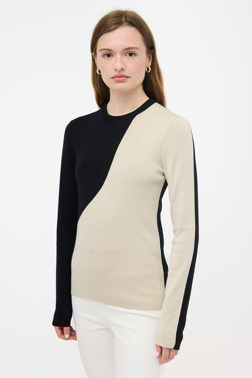 Celine Wool & Silk Colour Block Sweater