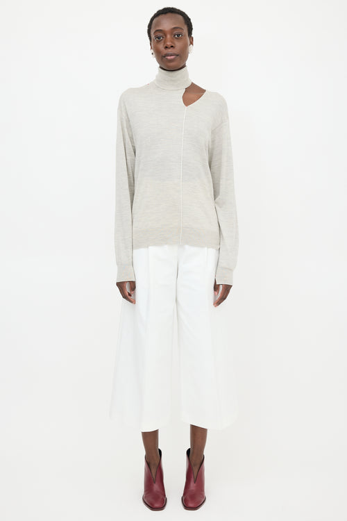 Celine Wool & Silk Cutout Sweater